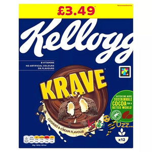 Kellogg's Krave Cookies & Cream 375g (2 Pack) Price Marked £3.49