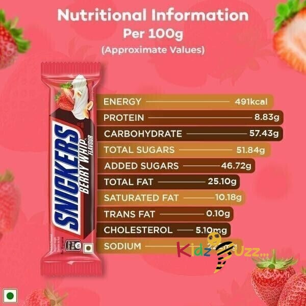 Snickers Berry Whip Chocolate Bar - 40gm Smooth & Creamy Limited Edition