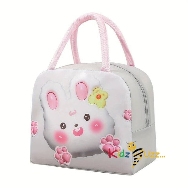 1pc Girl's Portable Lunch Bag, Cute Kitty Lunch Bag, 3D Pattern Insulation Bag