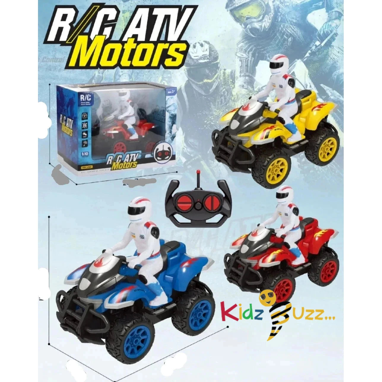 ATV MOTORS Quad Bike Motorbike Radio Remote Control Car Toy Girls Boys Toys LED kidzbuzzz