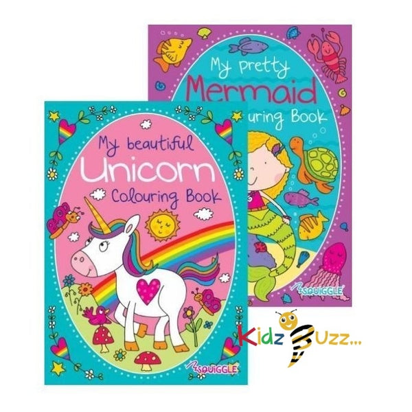 Unicorn & Mermaid Coloring Book