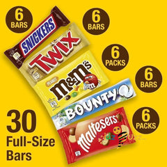 1.4kg Mixed Bulk Chocolate Box, M&M's, Snickers, Twix & More, 30 x Chocolate Bar