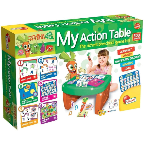Kids Learning Table For Reading & Writing With 6 Activities Vowel, Game,Shapes, Alphabets