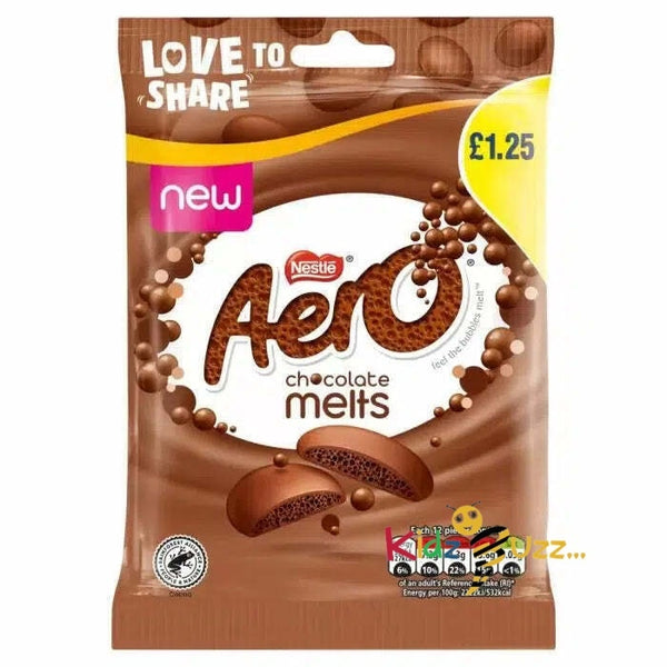 Aero Melts Milk Chocolate Sharing Bag 80g Best Gift For Kids Xmas, New Year