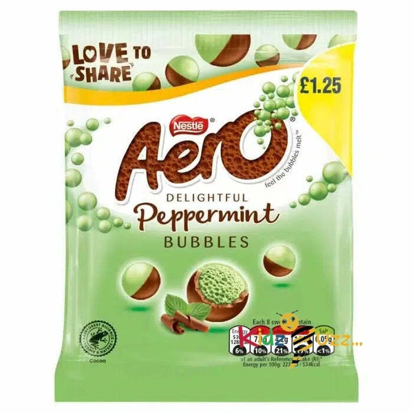 Aero Bubbles Peppermint Mint Chocolate Bag 80g Best Gift For Kids Xmas, New Year