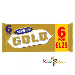 Mcvities Gold Crunchy Biscuit Bars with a Caramel Flavour Coating 106g X 6