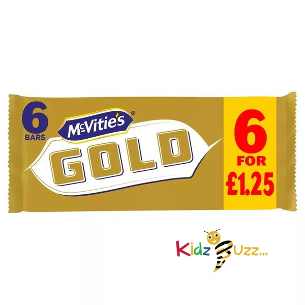 Mcvities Gold Crunchy Biscuit Bars with a Caramel Flavour Coating 6pk