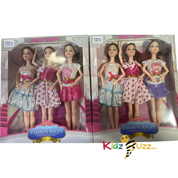 Sweet Happy Fashion Kacey 3Pcs Doll Best Gift For Girls