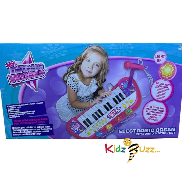 Electronic Keyboard With Stool Set for Kids Toddler’s Instrument Toy