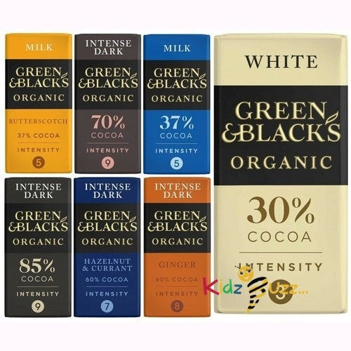 Green & Black's Organic Chocolates 90g Pack of 5 Random Flavours Perfect Gift
