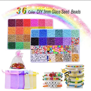 Glass Beads Bracelet Making Kit 16500PCS Beads Jewellery Making Kit 3MM