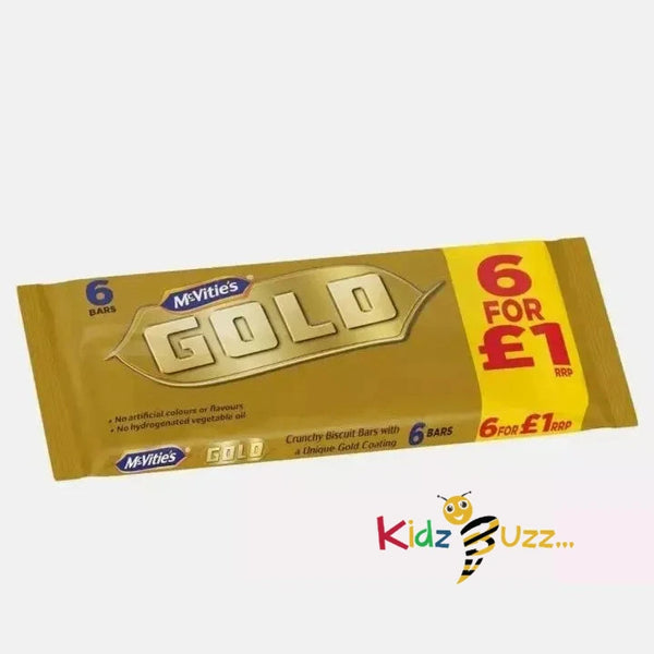 Mcvities Gold Crunchy Biscuit Bars with a Caramel Flavour Coating 6pk