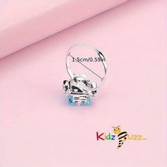 12pcs Colorful Rhinestone Decorative Ring, Princess Dress Up Toy Accessories