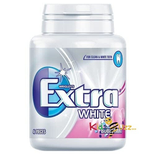 6 tub Wrigley's Extra White Bubble mint Chewing Gum Bottle 46 piece In Each Tub