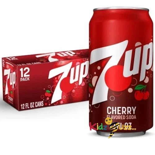 7UP Cherry 12 x 355ml Can - USA IMPORT Refreshing Sparkling Soda