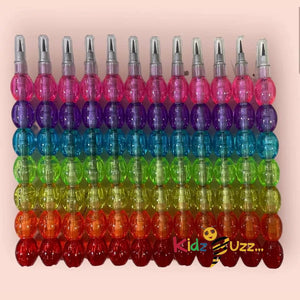 Pencil Pearls Moti Design Non-Sharpening Stacking Pencil for Kids Birthday Party (12Pcs)