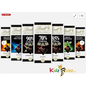 Lindt Excellence Mixed Selection Chocolate Bars, (100 g x Pack of 24)