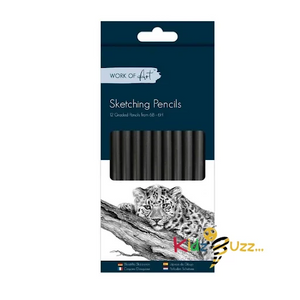 2 x Work Of Art Charcoal Pencils 12Pcs