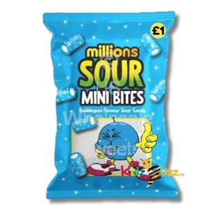 Millions Sour Bites Halal Suitable Sour Sweets Candy, 140g (6 Bubble gum)