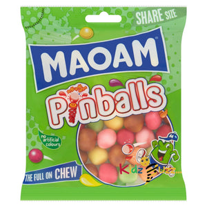 Maoam Pinballs Bag 140g Fruit and Cola Flavour Chewy Sweets (Pack Of 3)