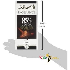 Lindt Excellence 85 Percent Dark Chocolate Bar, 100 g, Pack of 20