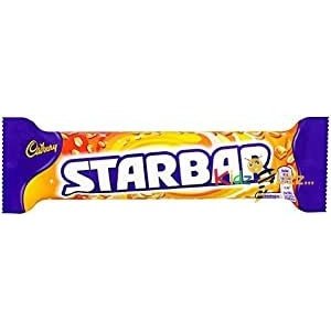 Cadbury Starbar Chocolate Bar, Milk Chocolate with Caramel and Peanut Centre, Pack of 32, 49g