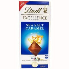 Lindt Excellence Milk Sea Salt & Caramel Bar 100g Delicious Tasty And Twisty Treat Gift