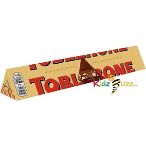 Toblerone Milk Chocolate Bar, With Honey and Almond Nougat, Established in Switzerland, 100g (Pack of 20)