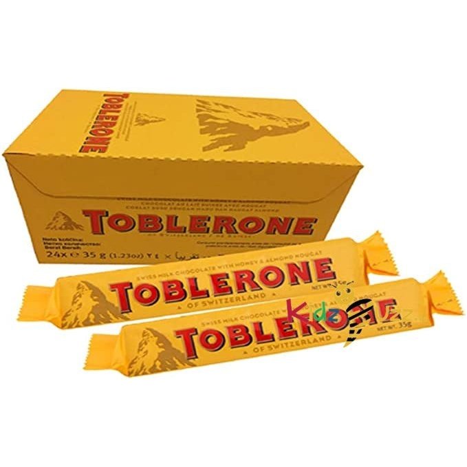 Toblerone Swiss Milk Chocolate Almond Bars 24 X 35g Original