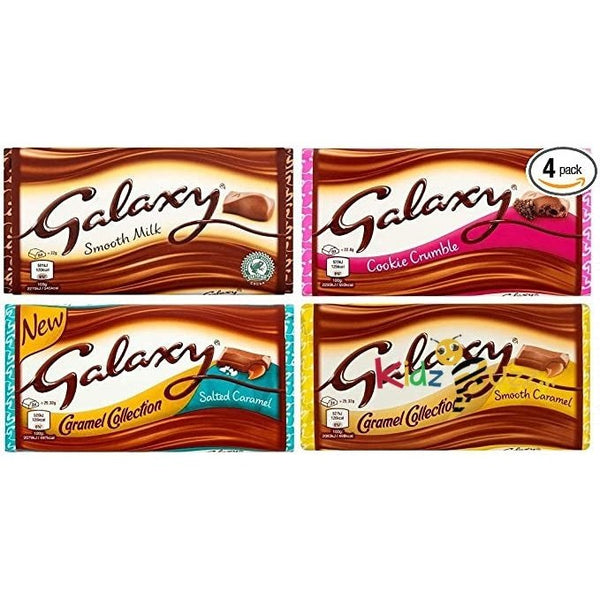 Galaxy Chocolate Bar Collection Smooth 110-135g Pack of 4
