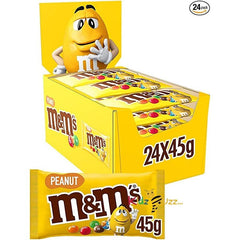 M&M's Peanut Chocolate Bulk Box, Chocolate Gifts, Halloween Sweets, Halloween Party Bag Fillers, 24 Packs of 45 g