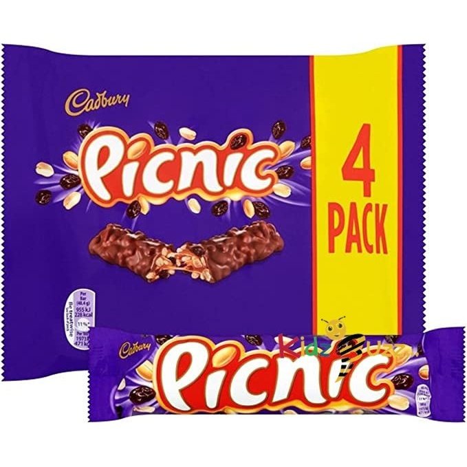 Cadbury Picnic Chocolate Bar 4 x 38g kidzbuzzz