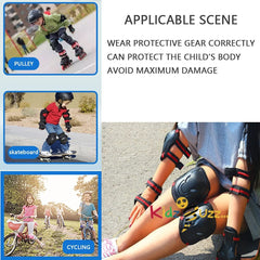 Brand New LINI Outdoor protective sports equipment for children and adolescents. Knee pads, wrist pads, elbow pads, 6-in-1, suitable for skating, cycling, and scooter hei-black, M - Sports & Outdoors