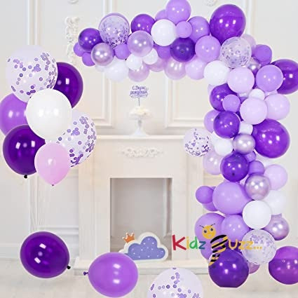 12 x Brand New Tatuo 112 Pieces Balloon Garland Kit Balloon Arch Garland for Wedding Birthday Party Decorations White Purple - RR