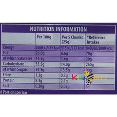 Cadbury Dairy Milk Fruit & Nut Bar 200 g Pack of 6