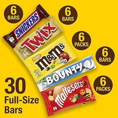 M&M's, Snickers & More, Mixed Chocolate Bar Variety Bulk Box, Chocolate Gift, Halloween Sweets, 30 Bars, 1.4kg