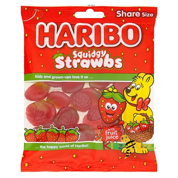 Haribo Squidgy Strawbs - 160g X 12 Bags