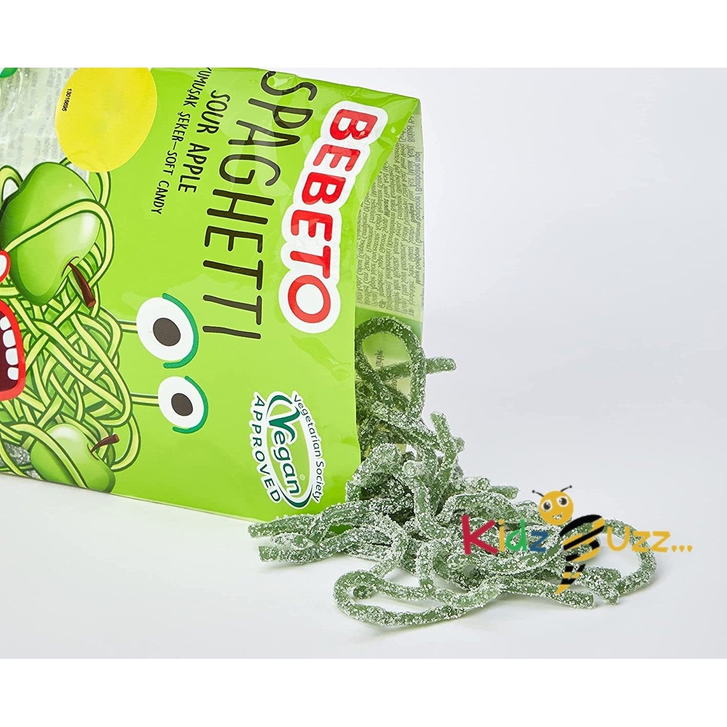 Bebeto Sour Apple Spaghetti Sweets - Delicious Vegan Sweets Made with Real Fruit Juice & Halal Certified, 70 g