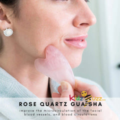Rose Quartz Face Roller, Derma Roller, Gua Sha Massage Tool