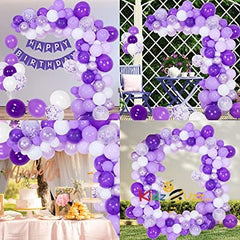 12 x Brand New Tatuo 112 Pieces Balloon Garland Kit Balloon Arch Garland for Wedding Birthday Party Decorations White Purple - RR