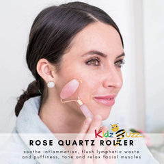 Rose Quartz Face Roller, Derma Roller, Gua Sha Massage Tool