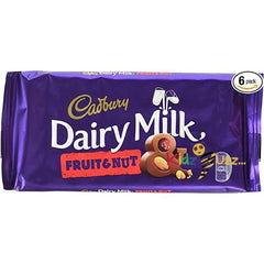 Cadbury Dairy Milk Fruit & Nut Bar 200 g Pack of 6