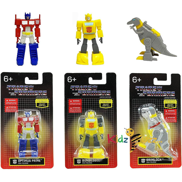Limited Edition Transformers 2.5" Mini Figures - Autobots Optimus Prime, Bumblebee & Grimlock Set of 3