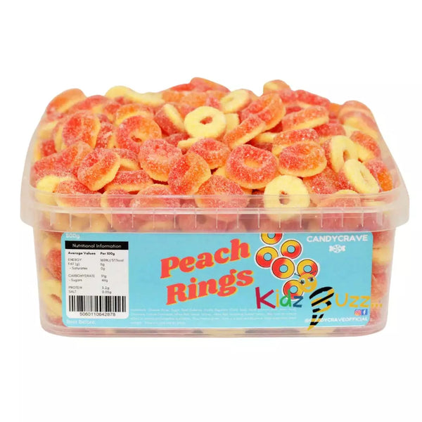 Candycrave Fizzy Peach Rings Tub 800g