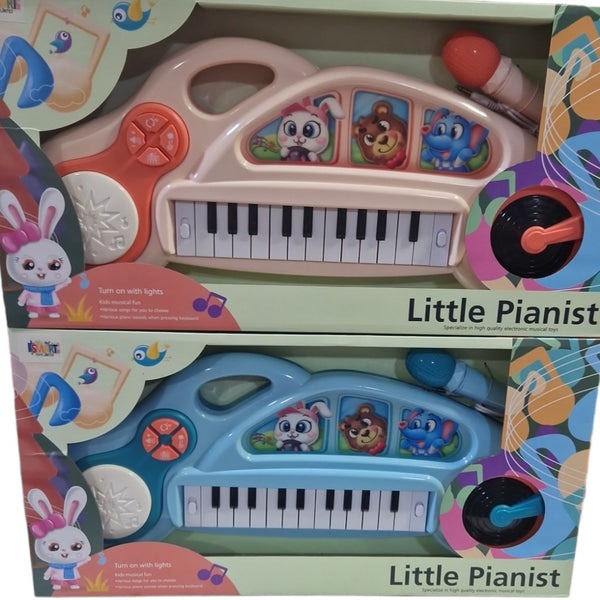 Little Pianist Mic Bear Rabbit - kidzbuzzz