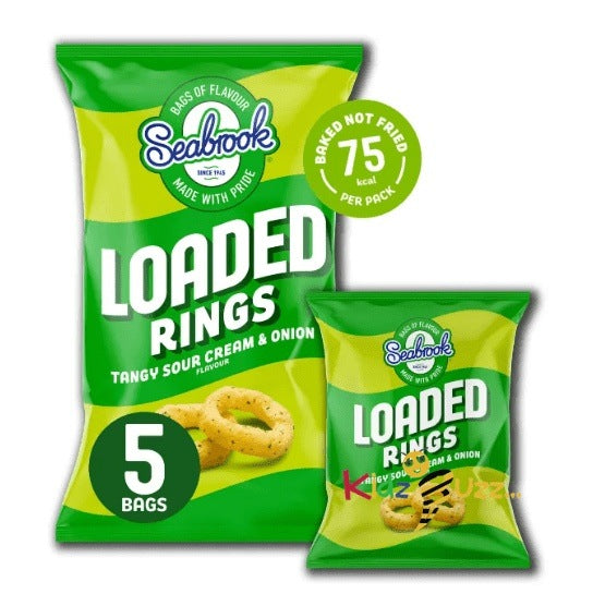 Seabrook Loaded Rings Tangy Sour Cream & Onion Flavour 5 x 16g