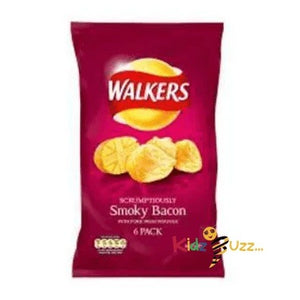 Walkers Smoky Bacon Multipack Crisps 6x25g