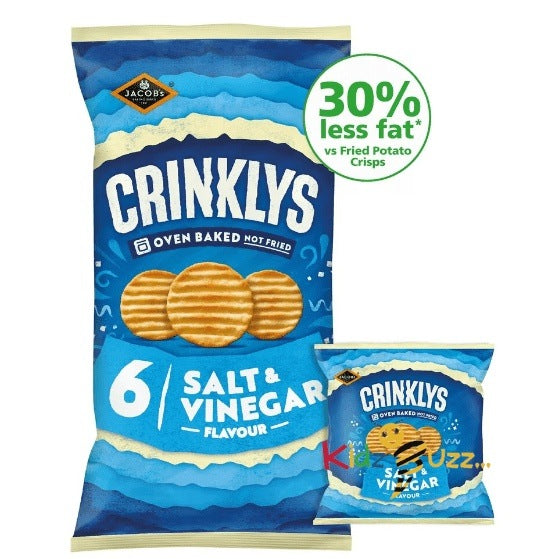 Jacob's Crinklys Salt & Vinegar Snack Biscuits 138G