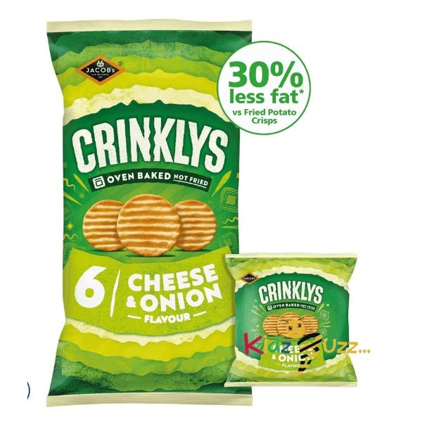 Jacob's Crinklys Cheese & Onion Snacks Biscuits 138G
