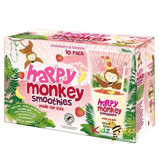 Happy Monkey Smoothies Strawberry & Banana 10 x 180ml